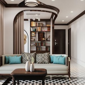 Nhà Đẹp WoodPlus thiết kế thi công nội thất chung cư phong cách Indochine trọn gói Uy tín